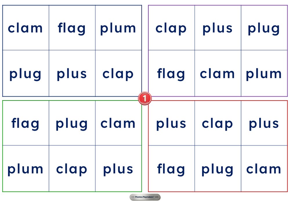 CCVC Toolkit word bingo grid activity, matching the picture grid word set